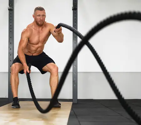 The wave rope exercise is exercise is great for improving coordination and endurance